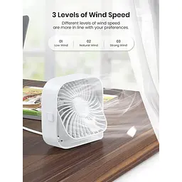 Портативний міні-вентилятор Topk K50 USB charging 360° rotating White - мініатюра 6
