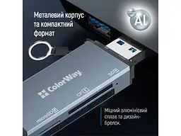Картрідер ColorWay USB-C Gray (CW-CR-01) - мініатюра 2