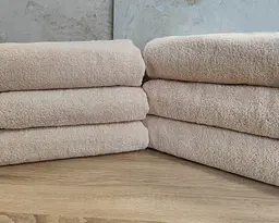 Набір турецьких махрових однотонних рушників Zeron 6 штук 70х140 Beige щільність 500 г/м2 - мініатюра 2