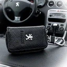 Чохол для ключів із карабіном Peugeot (тиснена шкіра)