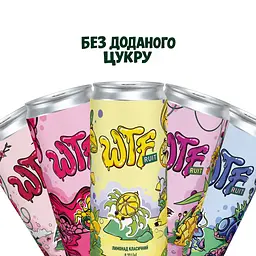 Набір напоїв WTF дегустаційний (лимонади без цукру: класичний, малина, чорниця, вишня, манго-маракуя) 330 мл х 6 шт. - мініатюра 2