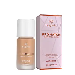 Тональний крем для обличчя Bogenia Pro Match Radiant Foundation (BG609), 005 warm beige Теплий бежевий
