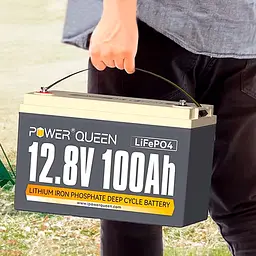Акумулятор Power Queen LiFePO4 12V [12.8V/100Ah/1280Wh] [111279] - мініатюра 3
