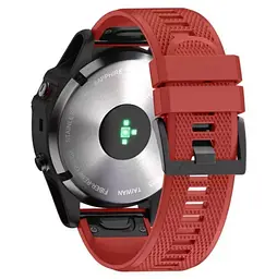 Силіконовий ремінець Primo для годинника Garmin Fenix 5/5 Plus/Fenix 6/6 Pro Red - мініатюра 2