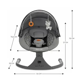 Крісло-гойдалка Kinderkraft Lumi 2 Dark Grey (KBLUMI02DGR0000) - мініатюра 7