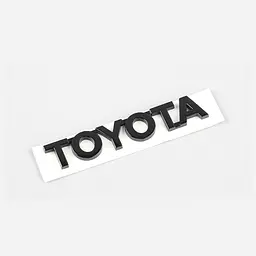 Емблема напис Toyota глянцева Чорна 115х20 мм Пластик на скотчі (логотип шиїльдик) (Завод) - мініатюра 3