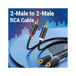 Кабель мультимедійний 2xRCA M to 2xRCA M 1.5m black Vention (BCMBG) - мініатюра 5