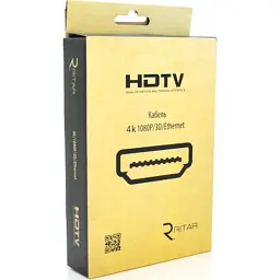 Кабель мультимедійний HDMI M to HDMI M 3.0m V2.0 4K black Ritar (HDMI(M)/(M)V2.0-3m-347B) - мініатюра 2