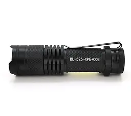 Ліхтарик ручний Bailong BL525 Led-CREE Q5+COB, 3 режими, Zoom, алюміній, акумулятор, 100х24х24 - мініатюра 2