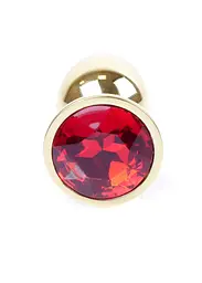 Анальна пробка - Jewellery Gold Plug Red - мініатюра 5