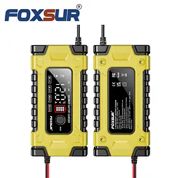 Автомобільний зарядний пристрій 12V/24V Foxsur FBC122410E Автоматичний імпульсний з функцією відновлення Yellow (19432) - мініатюра 6