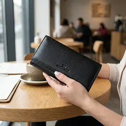 Зручний жіночий гаманець з натуральної шкіри ST Leather 22523 чорний - мініатюра 2