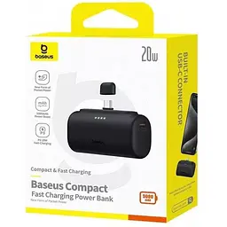 Портативна батарея Baseus Compact Fast Charging Power Bank Type-C Edition 5000 mAh 20W P10068306113-00 Black - мініатюра 6