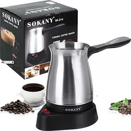 Електрична турка Sokany SK-214 500 мл 600 Вт (Сріблястий/Чорний) - мініатюра 3