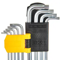 Комплект ключів Ingco подовжених Torx Т10-Т50 9 шт (HHK13092) - мініатюра 4