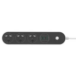 Мережевий фільтр живлення ColorWay (CW-CHU33B), 3 розетки/3USB Black 1.8M (CW-CHU33B) - мініатюра 2
