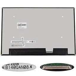 Матриця 14.0" B140QAN08.K (2880 * 1800 40pin (eDP 120Hz 100% sRGB) LED SLIM (без додаткової панелі) матова роз'єм справа
