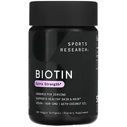 Біотин Sport Research Biotin 5000 mcg 120 veg softgels (1086-2023-10-3448)