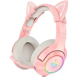 Навушники Onikuma Gaming Cat Ear K9 7.1 з вушками рожевого кота з підсвічуванням - мініатюра 2