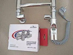 Набір кутових кранів Solomon TEN 7777 1/2" з американкою Chrome 30412 - мініатюра 5