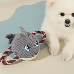 М’яка іграшка для собак з канатом Derby Squeaky&Funny Sea ​​Creatures - мініатюра 3