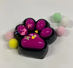 Іграшка-антистрес A-Toys Лапка котика велика 7 см чорна з фіолетовим - мініатюра 2