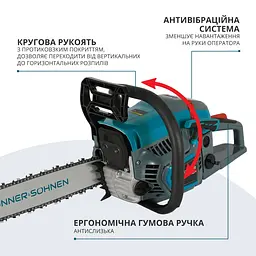 Пила бензинова Konner&Sohnen KS CS21G-13 (KS CS21G-13) - мініатюра 10