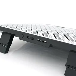 Підставка під ноутбук IceCoorel A17, 10-15.6", 6 * 80mm 1800±10% RPM, корпус пластик + алюміній, 2xUSB 2.0, 366x256x23mm, RGB, Box, Q20 - мініатюра 3