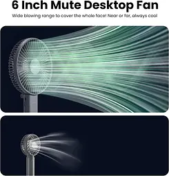 Портативний вентилятор HandFan 6" 4000 мАч з батарейним живленням - мініатюра 3