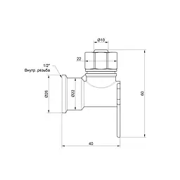 Кут обтискний SD Plus настінний 16х1/2" ВР SD162W1615 - мініатюра 2