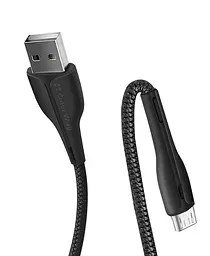 Кабель ColorWay USB - micro USB (M/M), PVC + Led, 2.4 А, 1 м, Чорний (CW-CBUM034-BK) - мініатюра 3