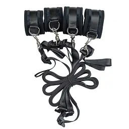 Розтяжка на ліжко Punishment – 5-Piece Bed Restraint Kit – Black, 5 предметів - мініатюра 2