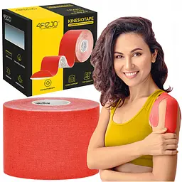 Стрічка кінезіологічна (кінезіо тейп) 4FIZJO 5 см x 5 м 4FJ0541 Red (P-5907739318800) - мініатюра 1