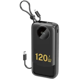 Універсальна мобільна батарея Dudao 20000mAh K13 Pro 22,5W PD,QC USB-A,USB-C In/Out,with built-in USB-C/Lightning cables Black (6977196680276)