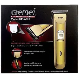 Акумуляторний чоловічий тример для бороди вусів Gemei Gm 6028 машинка для стрижки - мініатюра 5