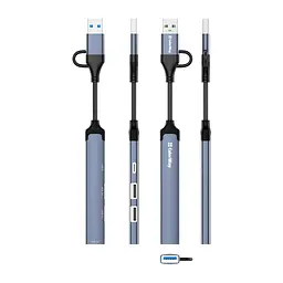 Концентратор ColorWay USB-A/USB-C 4-in-1 USB2.0х2/USB3.0/USB-C2.0 (CW-HUB06) - мініатюра 6