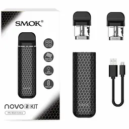 Под-система електронна сигарета Smok Novo 2 Pod Kit 800 mAh 2 ml Black Cobra (11574) - мініатюра 2
