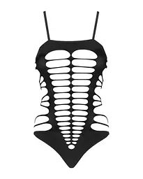 Бодістокінг з поперечними вирізами Obsessive B122 teddy чорний S/M/L - мініатюра 5