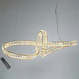 Підвісна LED-люстра Diasha D8861/800x300G, кришталева спіраль, золото, 85 W, пульт ДК