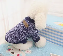 Кофта для собак та котів EcoToys Black Blue XS ряба темно-синя A: 20 см B: 31 см C: 19 см 7117 - мініатюра 9