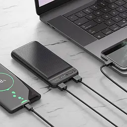 Зовнішній акумулятор Hoco J52 New Joy 10000 mAh акб чорний портативний - мініатюра 4