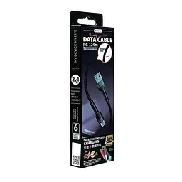 Дата Кабель для заряджання REMAX Jany RC-124m USB 2.0 — micro USB 2.4A Чорний (1м) - мініатюра 3