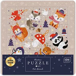 Пазли тришарові Interdruk Christmas Cute animals 49 шт. (376350)