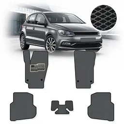 Килимки в салон EVA для Volkswagen Polo V 2009-2017 з підп'ятником Сірі 5 шт