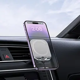 Автотримач з БЗП Hoco HW17 Crystal (air outlet) White - мініатюра 3
