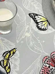 Скатертина Ecotton DUCK 170х220 см водовідштовхувальна сіра 5725-13 Метелики (24035)