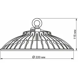 LED світильник Videx High Bay 50W 5000K підвісний (VL-HBe-505W) - мініатюра 4
