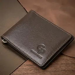 Чоловічий шкіряний затискач для грошей Grande Pelle 11478 коричневий - мініатюра 1