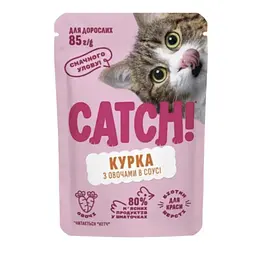 Вологий корм для котів Catch! курка та овочі 85 г