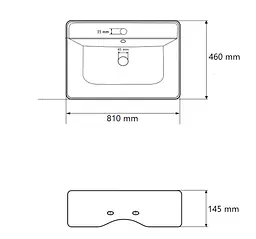 Умивальник VBI Rutino підвісний 81x46 см white VBI-017603 - мініатюра 6